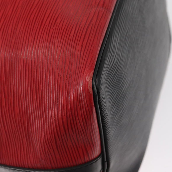 LOUIS VUITTON Epi Petit Noe Shoulder Bag Bicolor Black Red M44017 LV Auth 157914