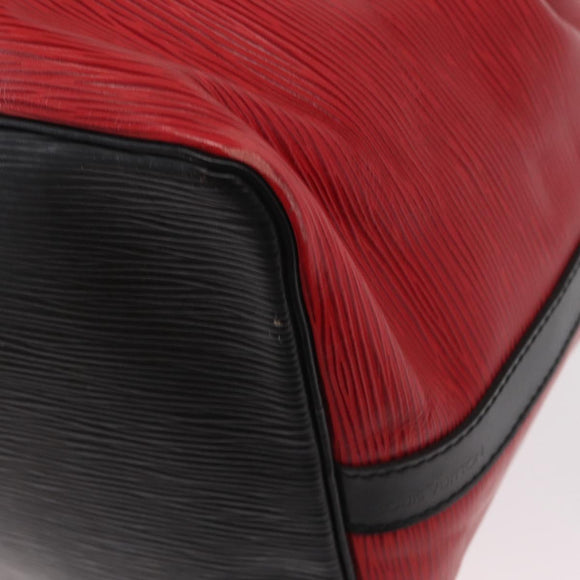 LOUIS VUITTON Epi Petit Noe Shoulder Bag Bicolor Black Red M44017 LV Auth 157914