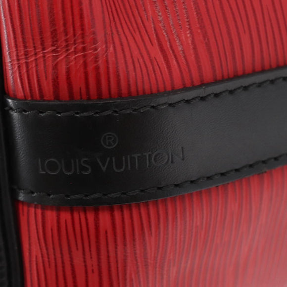 LOUIS VUITTON Epi Petit Noe Shoulder Bag Bicolor Black Red M44017 LV Auth 157914