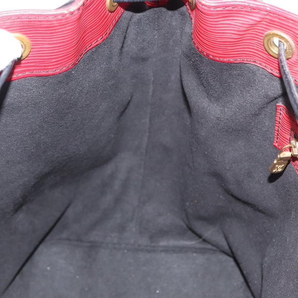 LOUIS VUITTON Epi Petit Noe Shoulder Bag Bicolor Black Red M44017 LV Auth 157914