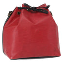 LOUIS VUITTON Epi Petit Noe Shoulder Bag Bicolor Black Red M44017 LV Auth 157914-1