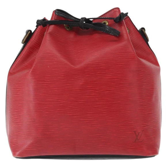 LOUIS VUITTON Epi Petit Noe Shoulder Bag Bicolor Black Red M44017 LV Auth 157914