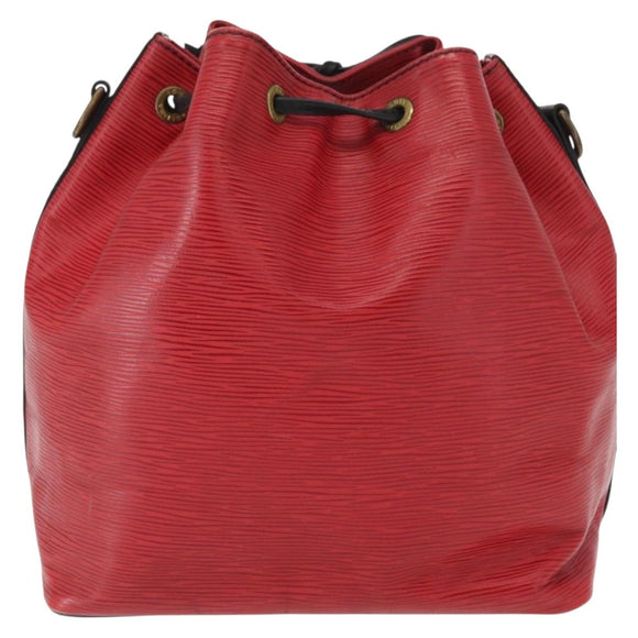 LOUIS VUITTON Epi Petit Noe Shoulder Bag Bicolor Black Red M44017 LV Auth 157914