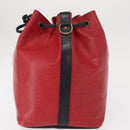 LOUIS VUITTON Epi Petit Noe Shoulder Bag Bicolor Black Red M44017 LV Auth 157914-3