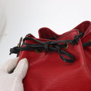 LOUIS VUITTON Epi Petit Noe Shoulder Bag Bicolor Black Red M44017 LV Auth 157914-7