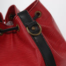 LOUIS VUITTON Epi Petit Noe Shoulder Bag Bicolor Black Red M44017 LV Auth 157914-8