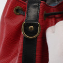 LOUIS VUITTON Epi Petit Noe Shoulder Bag Bicolor Black Red M44017 LV Auth 157914-9