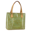 LOUIS VUITTON Monogram Vernis Houston Hand Bag Baby Blue M91005 LV Auth 157916-1