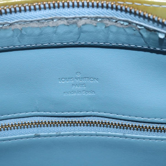 LOUIS VUITTON Monogram Vernis Houston Hand Bag Baby Blue M91005 LV Auth 157916