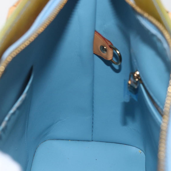 LOUIS VUITTON Monogram Vernis Houston Hand Bag Baby Blue M91005 LV Auth 157916