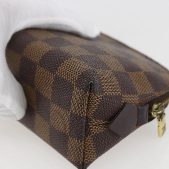 LOUIS VUITTON Damier Ebene Pochette Cosmetic PM Pouch N47516 LV Auth 157923