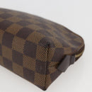 LOUIS VUITTON Damier Ebene Pochette Cosmetic PM Pouch N47516 LV Auth 157923-7