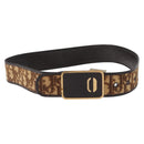 Christian Dior Trotter Canvas Belt 32.7"" Beige Auth 157925-1