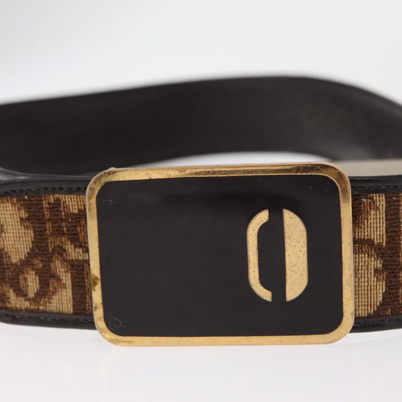 Christian Dior Trotter Canvas Belt 32.7"" Beige Auth 157925