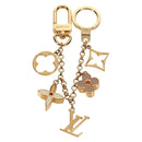LOUIS VUITTON Bag Charm Chain Fleur de Monogram metal Gold M01413 Auth 157927M-2