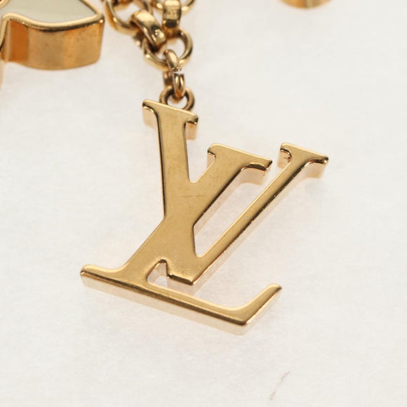 LOUIS VUITTON Bag Charm Chain Fleur de Monogram metal Gold M01413 Auth 157927M