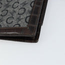 CELINE C Macadam Canvas Shoulder Bag Gray Gold Auth 157930-12