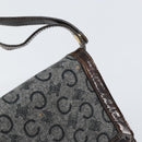 CELINE C Macadam Canvas Shoulder Bag Gray Gold Auth 157930-9