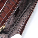 CELINE C Macadam Canvas Shoulder Bag Gray Gold Auth 157930-11