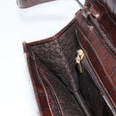 CELINE C Macadam Canvas Shoulder Bag Gray Gold Auth 157930-20