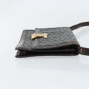 CELINE C Macadam Canvas Shoulder Bag Gray Gold Auth 157930-4