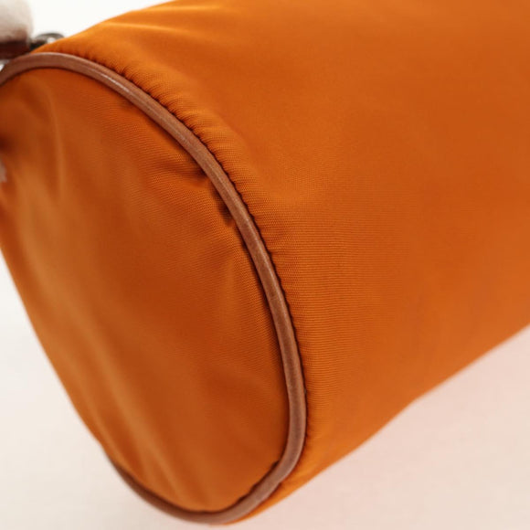 PRADA Shoulder Bag Nylon Orange Silver Auth 157934V