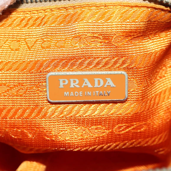 PRADA Shoulder Bag Nylon Orange Silver Auth 157934V