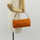 PRADA Shoulder Bag Nylon Orange Silver Auth 157934V-24