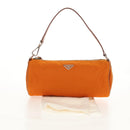 PRADA Shoulder Bag Nylon Orange Silver Auth 157934V-12