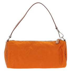 PRADA Shoulder Bag Nylon Orange Silver Auth 157934V - 0