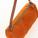 PRADA Shoulder Bag Nylon Orange Silver Auth 157934V-7