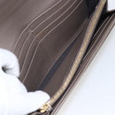 FENDI Continental Wallet Leather Gray Gold Auth 157935-9