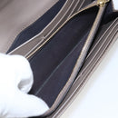 FENDI Continental Wallet Leather Gray Gold Auth 157935-10