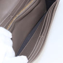 FENDI Continental Wallet Leather Gray Gold Auth 157935-20