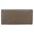 FENDI Continental Wallet Leather Gray Gold Auth 157935-2