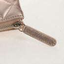 CHANEL Matelasse Pouch Lamb Skin Pink Gold CC Auth 157936M-13