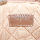 CHANEL Matelasse Pouch Lamb Skin Pink Gold CC Auth 157936M-14