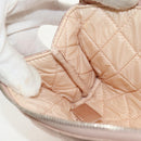 CHANEL Matelasse Pouch Lamb Skin Pink Gold CC Auth 157936M-17