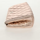 CHANEL Matelasse Pouch Lamb Skin Pink Gold CC Auth 157936M-4