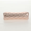 CHANEL Matelasse Pouch Lamb Skin Pink Gold CC Auth 157936M-7
