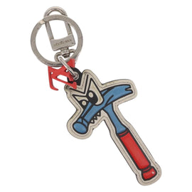 LOUIS VUITTON Monogram Comics Porte Cles Hammer Blue Silver MP3107 Auth 157940