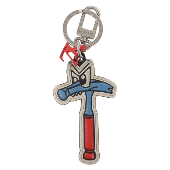 LOUIS VUITTON Monogram Comics Porte Cles Hammer Blue Silver MP3107 Auth 157940
