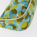 CELINE Accessory Pouch Canvas Green Silver Auth 157942-9