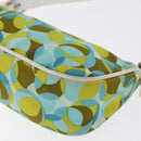 CELINE Accessory Pouch Canvas Green Silver Auth 157942-14