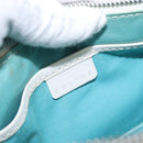 CELINE Accessory Pouch Canvas Green Silver Auth 157942-17