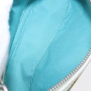 CELINE Accessory Pouch Canvas Green Silver Auth 157942-11