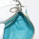 CELINE Accessory Pouch Canvas Green Silver Auth 157942-18