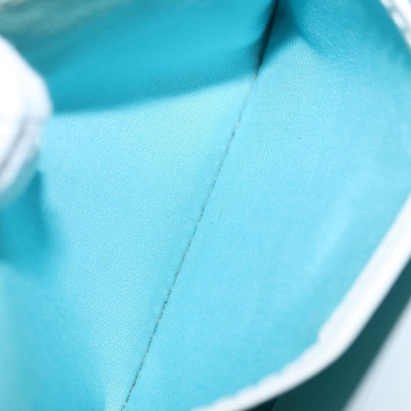 CELINE Accessory Pouch Canvas Green Silver Auth 157942