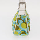 CELINE Accessory Pouch Canvas Green Silver Auth 157942-3