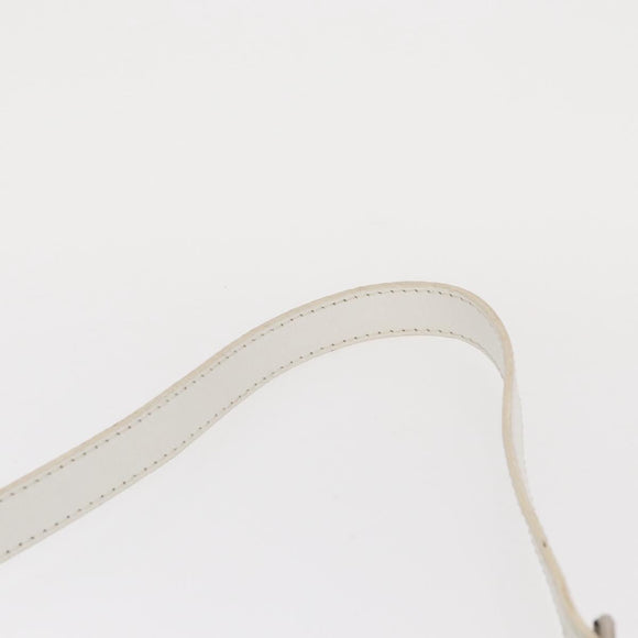 CELINE Accessory Pouch Canvas Green Silver Auth 157942